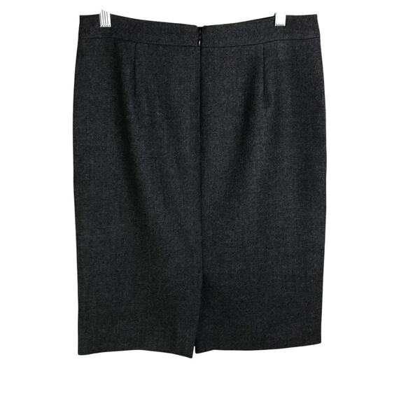 J.Crew No.2 Pencil Skirt Womens Sz 6 Charcoal Gray Wool Lined Back Zip Slit Hem - Picture 4 of 6